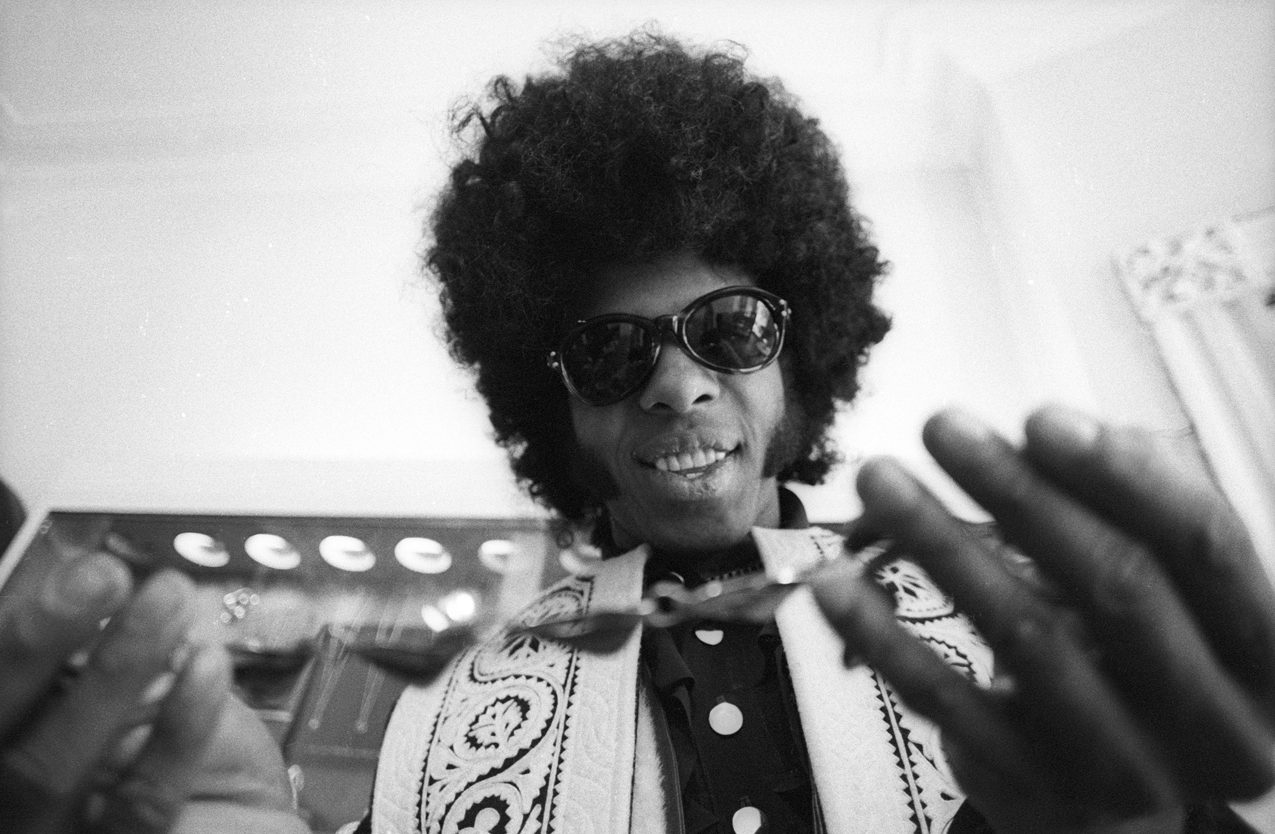 Sly Stone. Via Michael Ochs Archives/Getty Images.